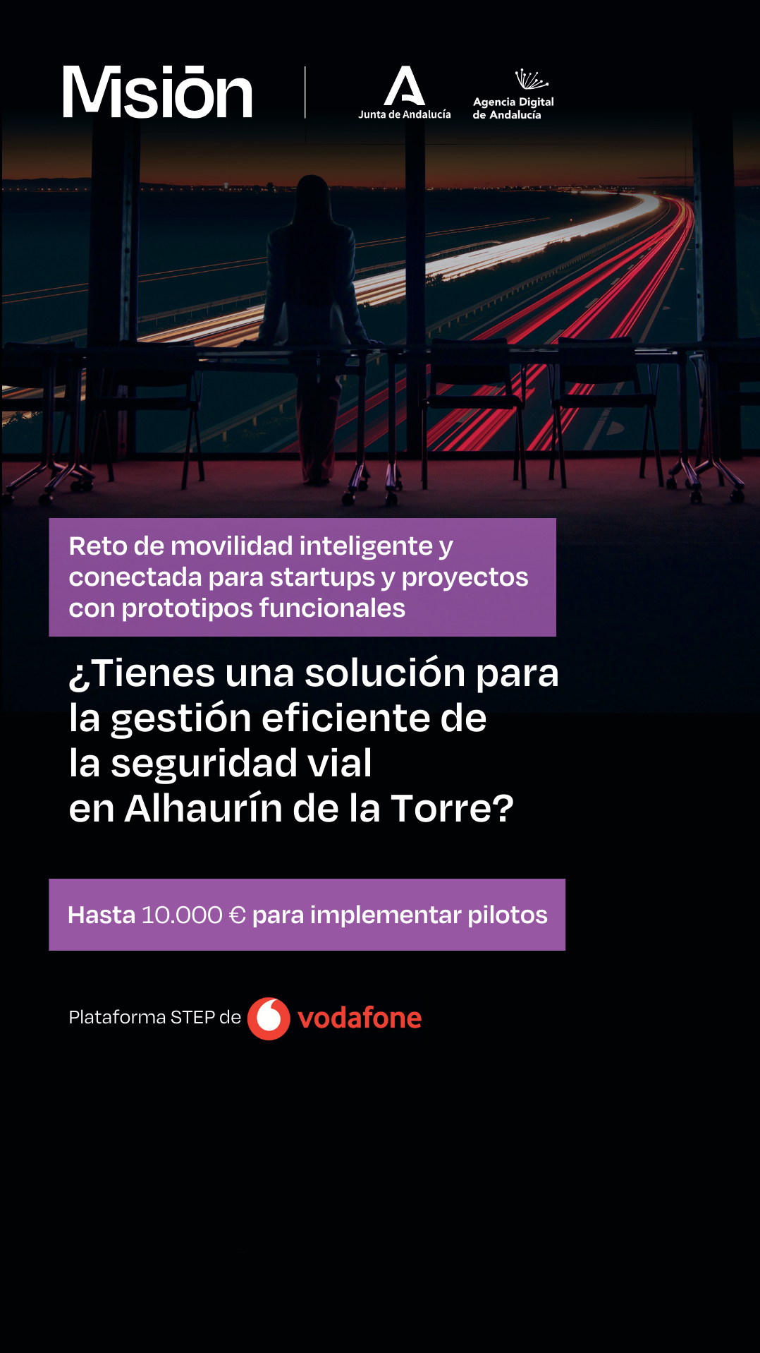 Imagen de promoción de reto de la la plataforma STEP de Vodafone. Hasta 10.000€ para implementar proyectos con prototipos funcionales pilotos